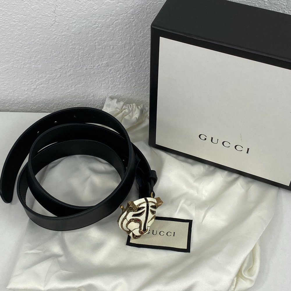 Rare Gucci Calfskin Tiger Head Buckle
